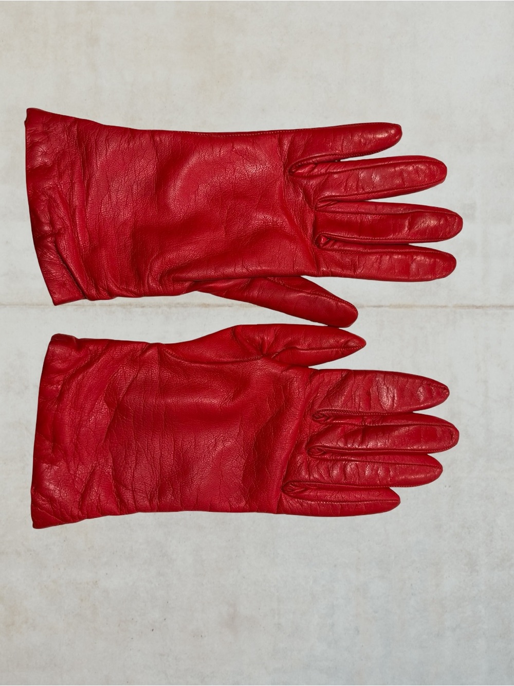 Saks Fifth Avenue Red Genuine Leather Dress Gloves Vintage Size 6 S/XS Women - Picture 2 of 5